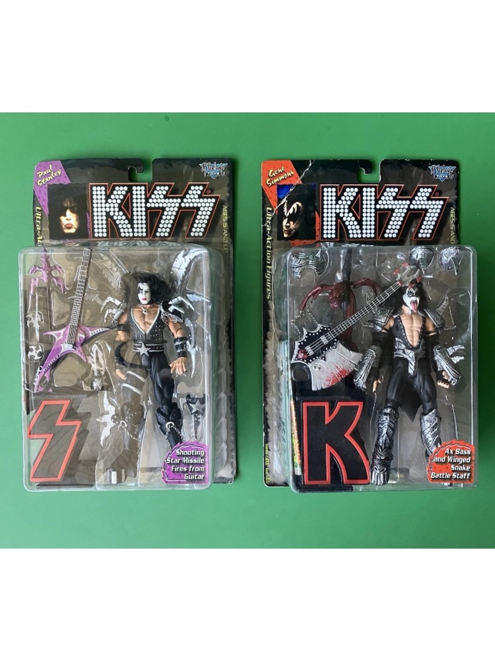 McFarlane Toys Kiss Figure Bundle Gene Simmons Paul Stanley VTG 1997 NEW Spawn